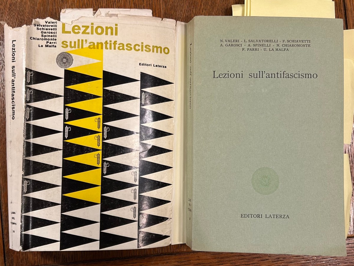 Leggendo AA.VV., Lezioni sull’antifascismo, a c. di Piergiovanni Permoli, Laterza&nbsp;1960